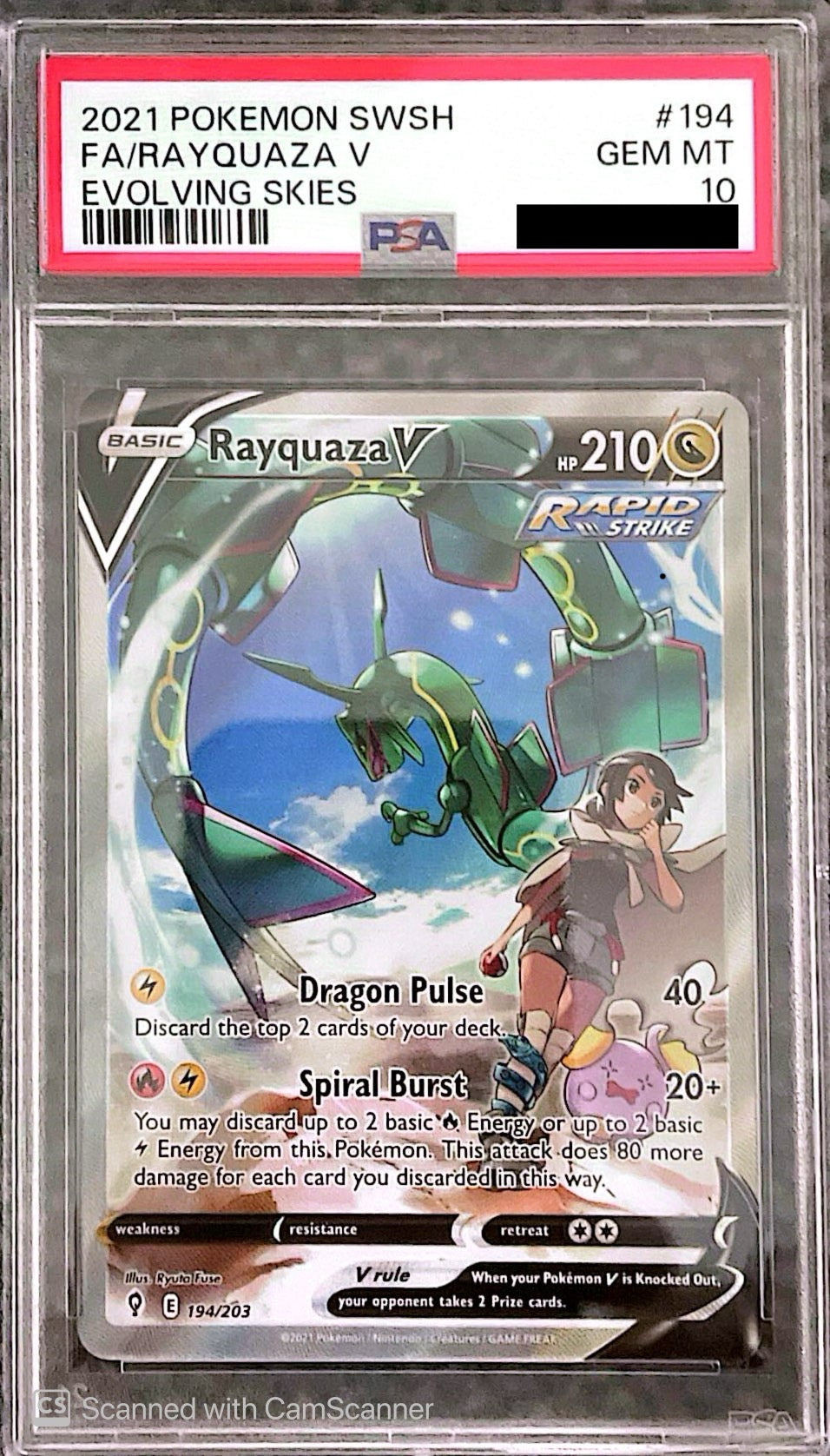 Rayquaza V Evolving Skies #194 PSA 10