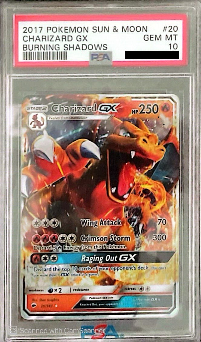 Charizard GX Burning Shadows #20 PSA 10