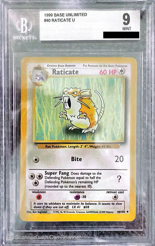 Raticate Base Set Unlimited BGS 9